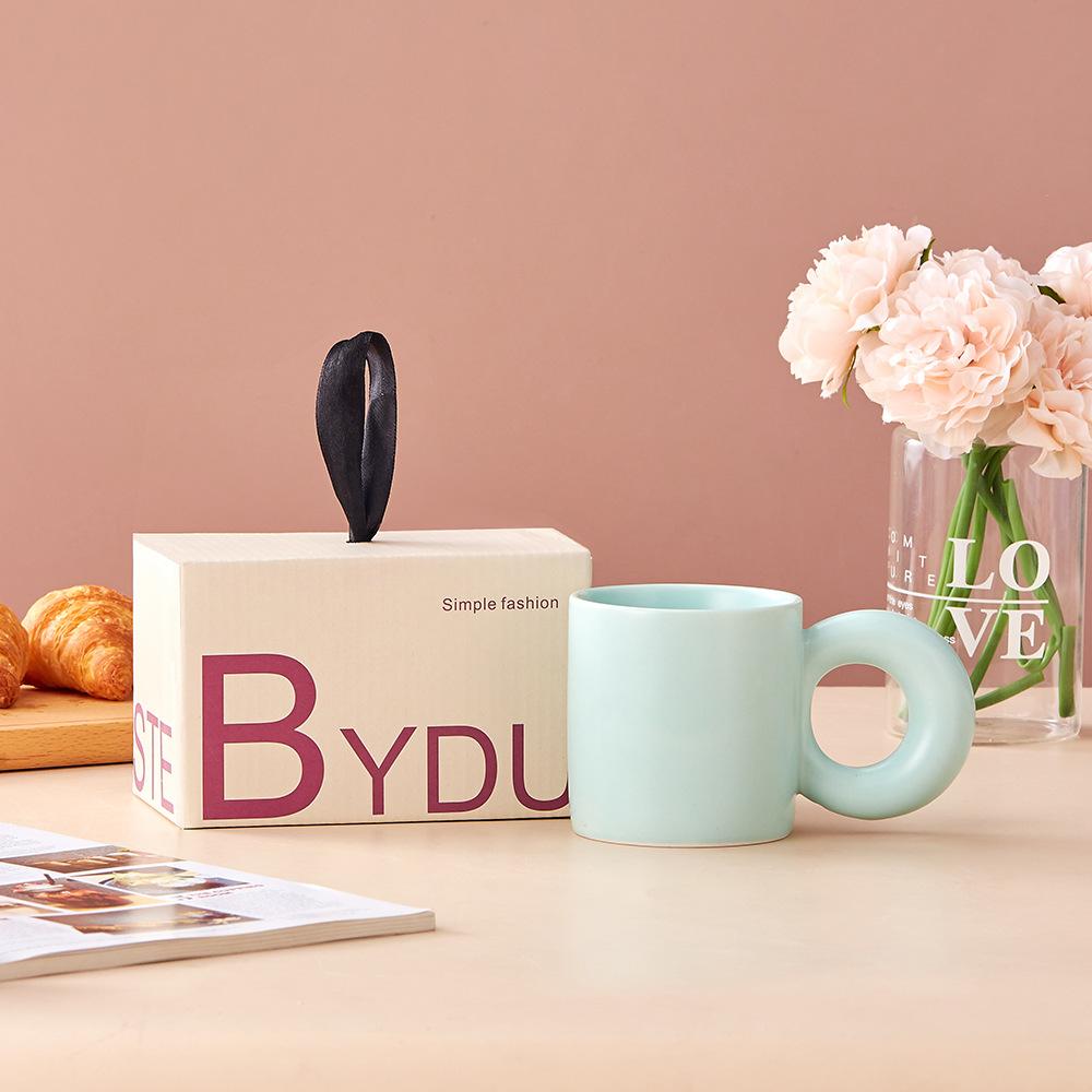Creative Macaron Candy Color Ceramic Mug Mug Home Office Couple Coffee Mug Gift Mug Souvenir
