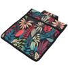 Banco Acolchoado Portátil Oxford para Jardim com Bolsa de Ferramentas Carrinho de Trabalho ao Ar Livre Bolsas Organizadoras Penduráveis Folhas Vermelhas
