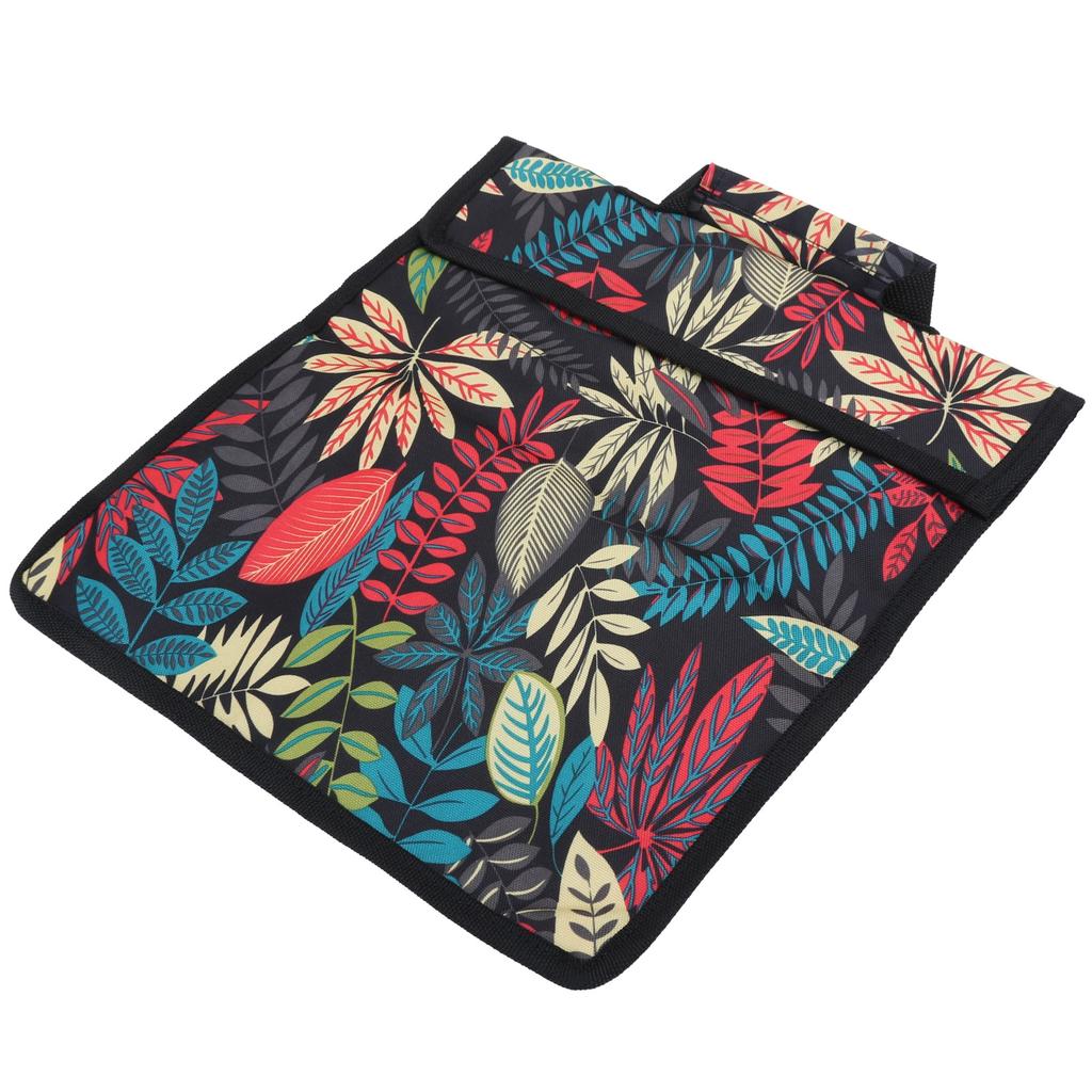 Banco Acolchoado Portátil Oxford para Jardim com Bolsa de Ferramentas Carrinho de Trabalho ao Ar Livre Bolsas Organizadoras Penduráveis Folhas Vermelhas