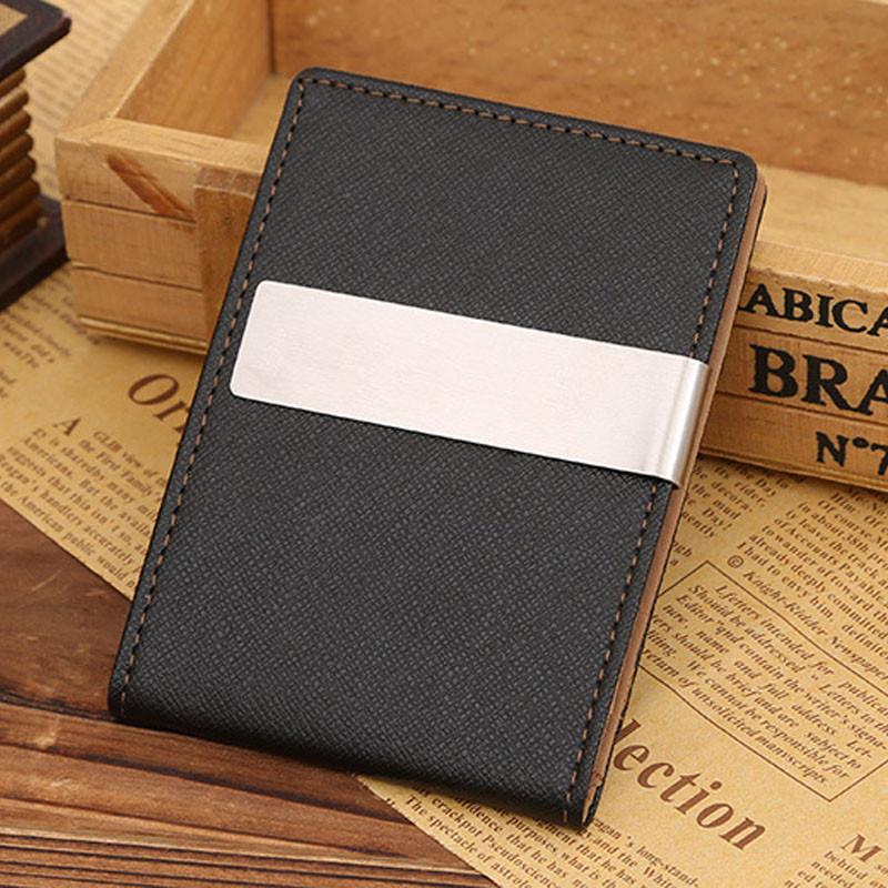 Men's Sophisticated Black Genuine Leather Wallet With Silver Money Clip And Card Holder
