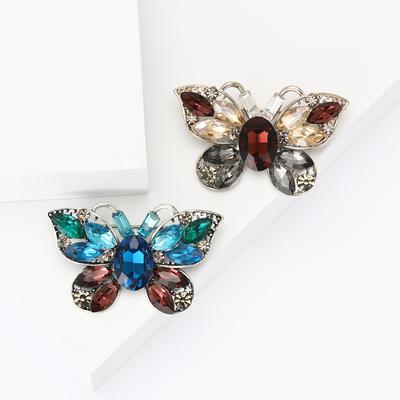 Retro Rhinestone Hollow Butterfly Brooch High-End Exquisite Women'S Clothing Corsage Jewelry Pin