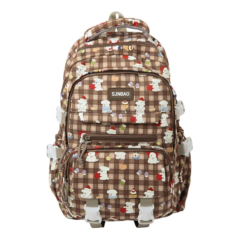 Large Capacity Backpack Cartoon Print Student Schoolbag
