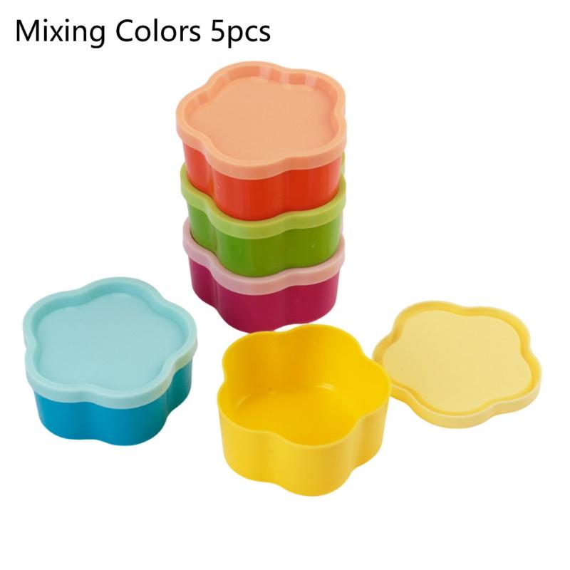 5Pcs Mini Squeeze Bottle Lunch Box Plastic Condiment Bottle Ketchup Salad Dressing Condiment Portable Food Container C