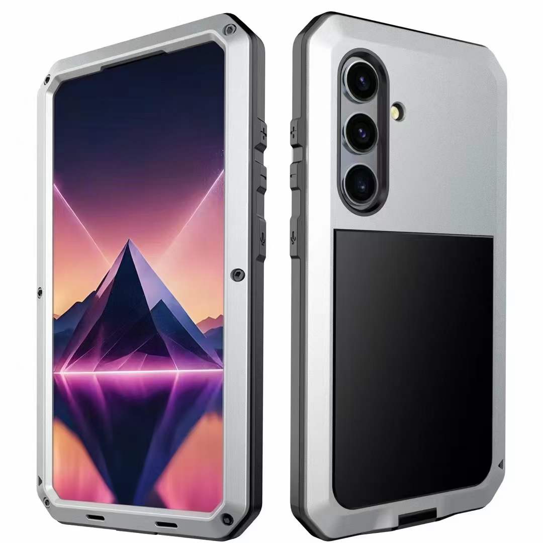 

Розкішний металевий алюмінієвий чохол для телефону з бампером для Samsung Galaxy S25 S24Ultra S23 S22 S21 S20 S10 Note10 20 Ultra Silicone Shockproof Armor Protection Cover Galaxy S24Ultra срібний