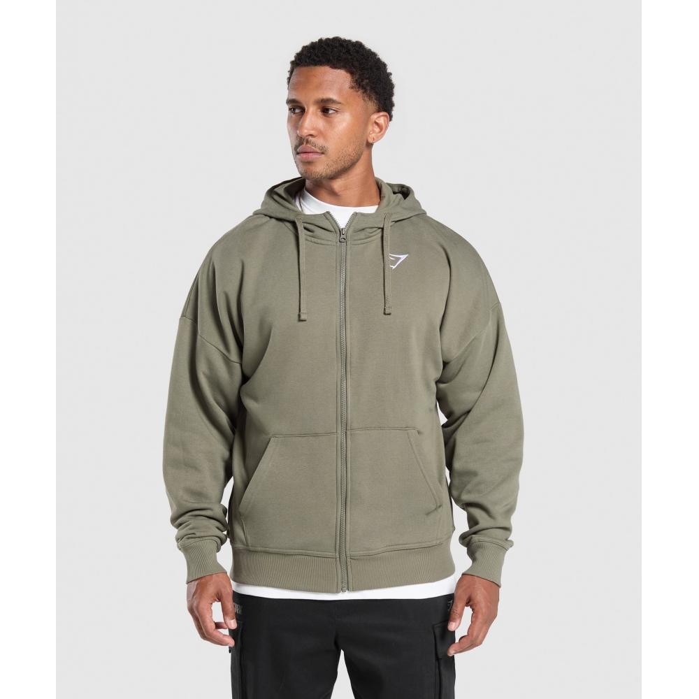 

Gymshark Толстовка с капюшоном Crest Oversize на молнии, зеленая A5a9t Ech1 S