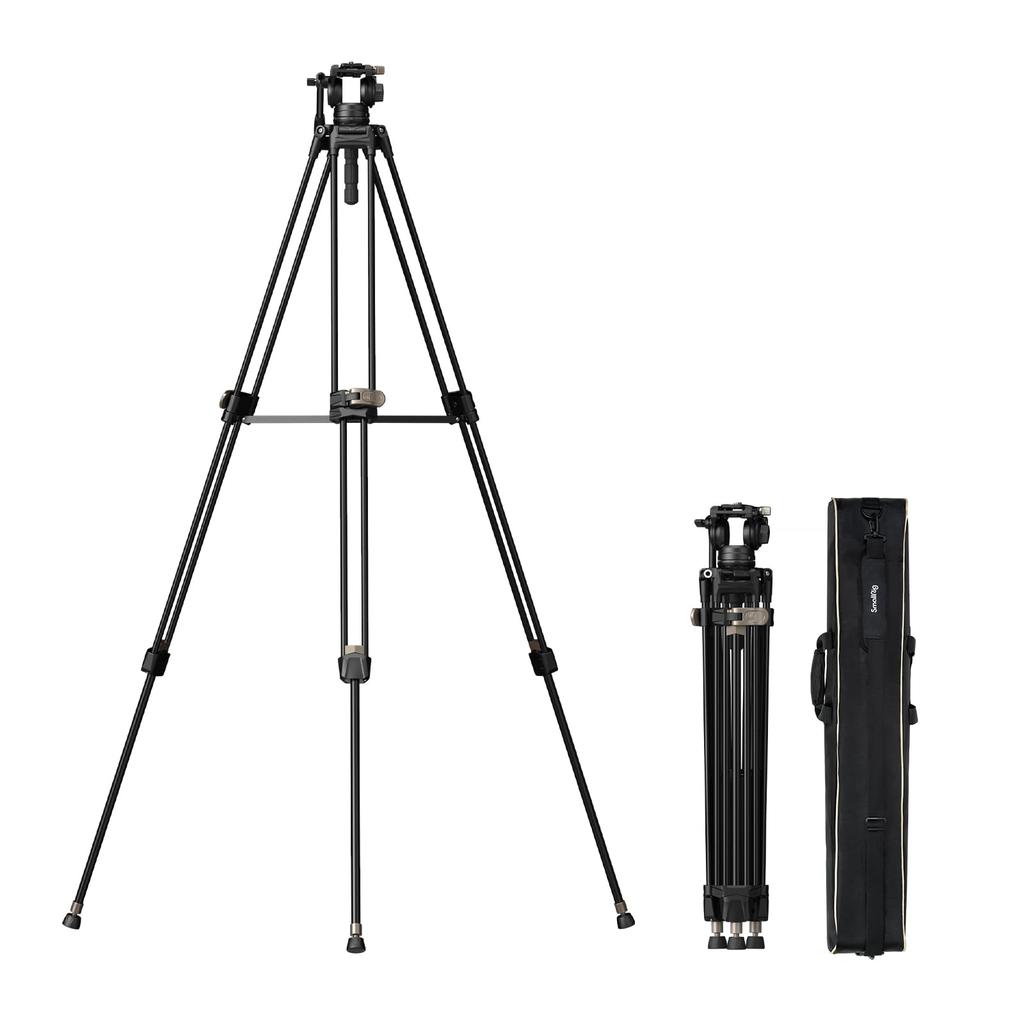 SmallRig Aluminum Alloy Tripod Kit Capacity 8kg Height Video Head Video Shooting Camera Tripod 4163 AD-80 [Load 87~191cm]