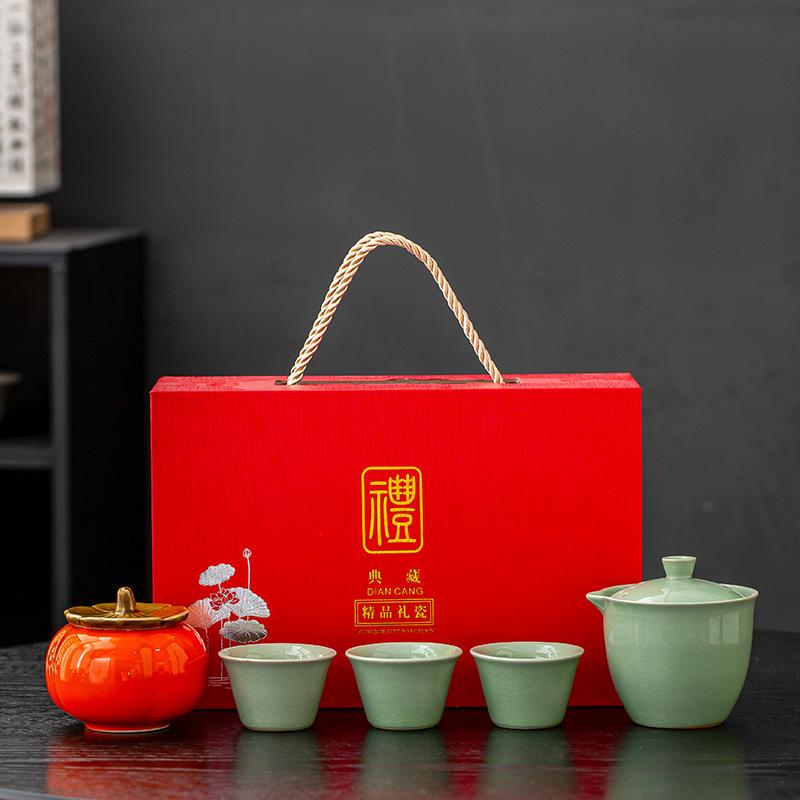 Beige Ru Kiln Jubao Gai Bowl Xi Persimmon Cute Cat Hand Painted Tea Ceramic Kung Fu Tea Set Household Single Tea Bowl