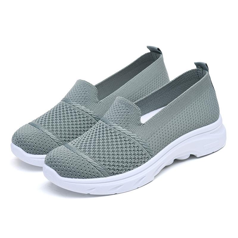

Fashion Women s Breathable Knitted Wedge Heel Loafers Spring Summer Slip On Anti Slip Soft Sole Walking Sports Shoes 36 светло-зеленый