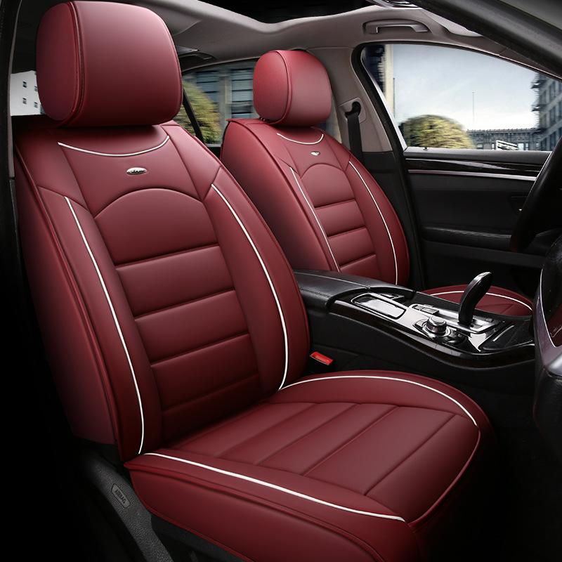Full-Coverage Car Seat Cover, Wear-Resistant Faux Leather Car Seat Cover, 5-Seater Car Cushion, Full Car 5-Seater Full Faux Leather Cover