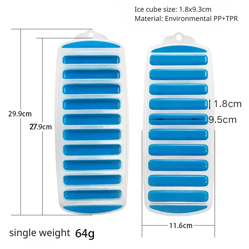 Silicone Ice Cube Tray with Lid Narrow Water Bottle Ice Cube Stick Pop Out for Quick Ideal for Water and Sports Bottles BPA-Free