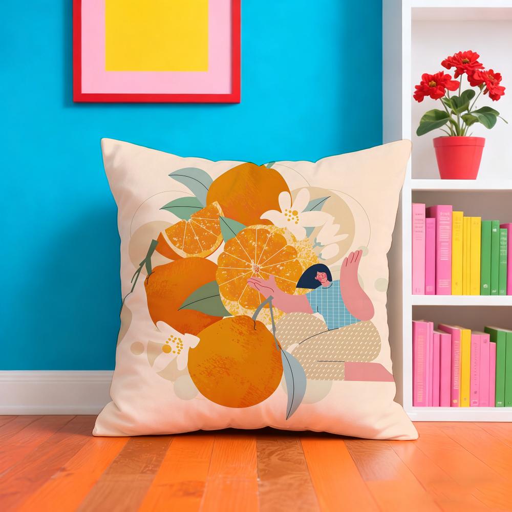 Fresh Fruit And Digital Printing Pillow Case Pillow Case Plush Fabric Soft Double Sided Print Home Sofa High Quality Cushion