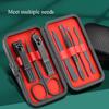 7 Pieces Set Manicure Pedicure Kit Stainless Steel Nail Clippers Grooming Set for Nail Care
