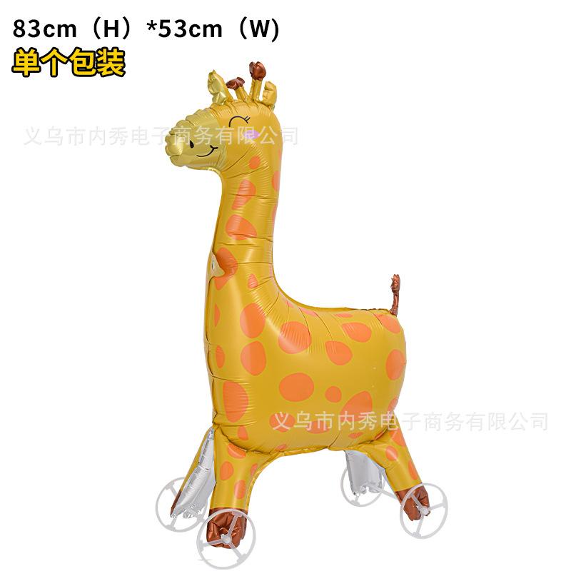 

4D Животное Алюминиевый Фольгированный Шар на Колесах Большой Трехмерный Слон Креативный Роликовый Шар Игрушка для Торговой Палатки Украшение для Вечеринки Giraffe with wheels (individually packaged)