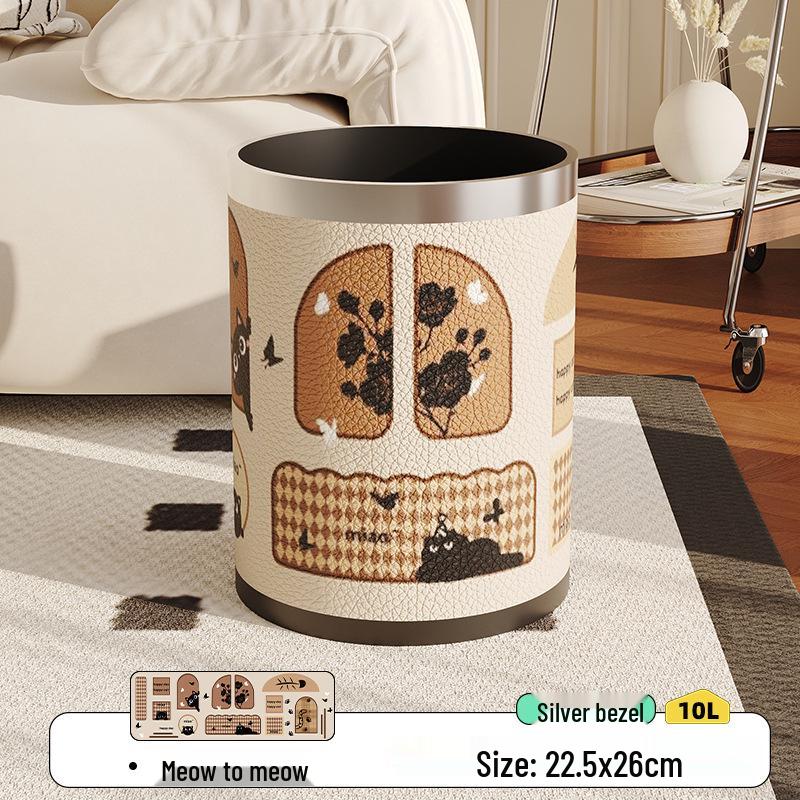 

Большое американское ретро мусорное ведро из кожи высокого класса для гостиной, спальни или кухни 22.5 x 26 cm