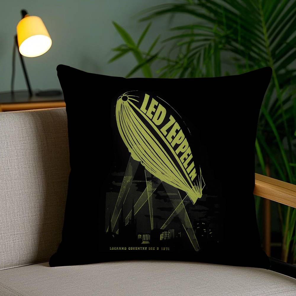 L-Led Z-ZeppelinS Pillow Case Sofa Short Plush Double-sided HD Printing Room Home Office Gift Cushion Cover