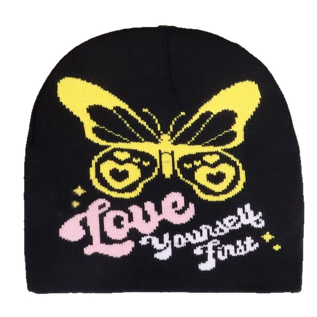 Knitted Butterfly Design Cap Fashionable Cold Weather Hat Gift Accessories