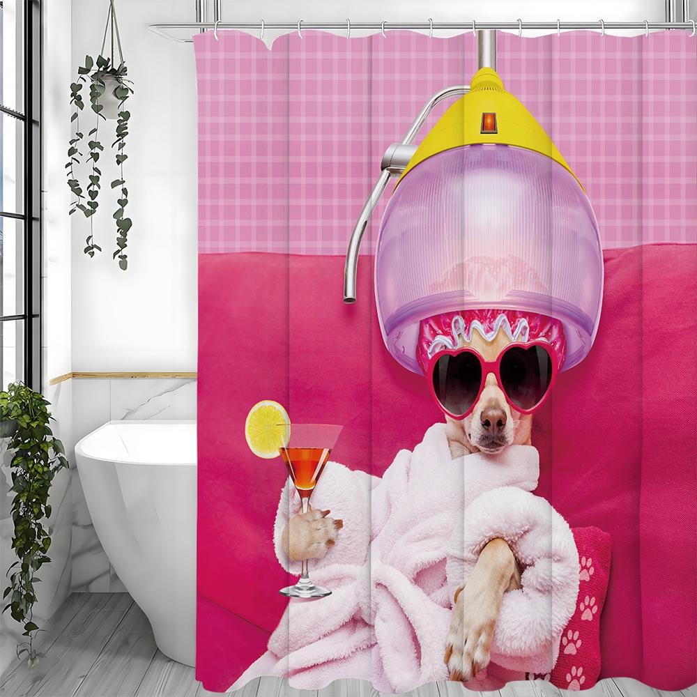 Chihuahua Do Hair Fun Shower Curtain, Bathroom Decorative Shower Curtain, Waterproof Shower Curtain with Hooks