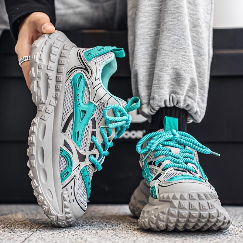 Fashion Men's Sports Casual Shoes 2025 Summer New Mesh Breathable Fashion Trend Shoes Comfortable Versatile Thick Soled Chunky sneakers