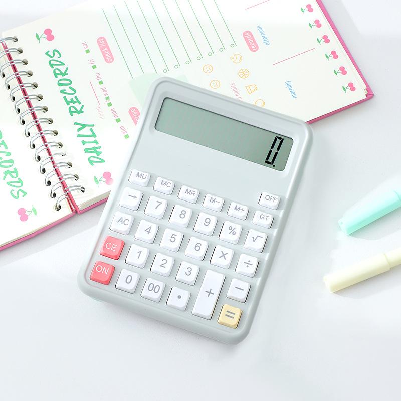 People's Education 10-Digit Synchronous Calculator in Dopamine Color – Multifunctional Office Tool for Elementary Students