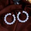 Design Light Luxury High Sense Geometric Circle Zircon Earrings Temperament Show Face Small Earrings Earrings