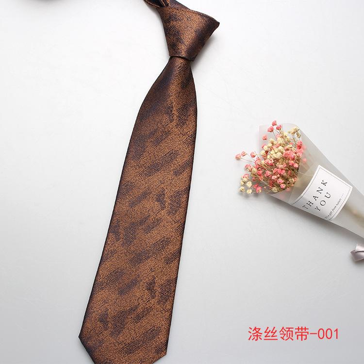 Men'S Polyester Silk Jacquard Business Tie, Solid Color Flower Casual High-End Tie