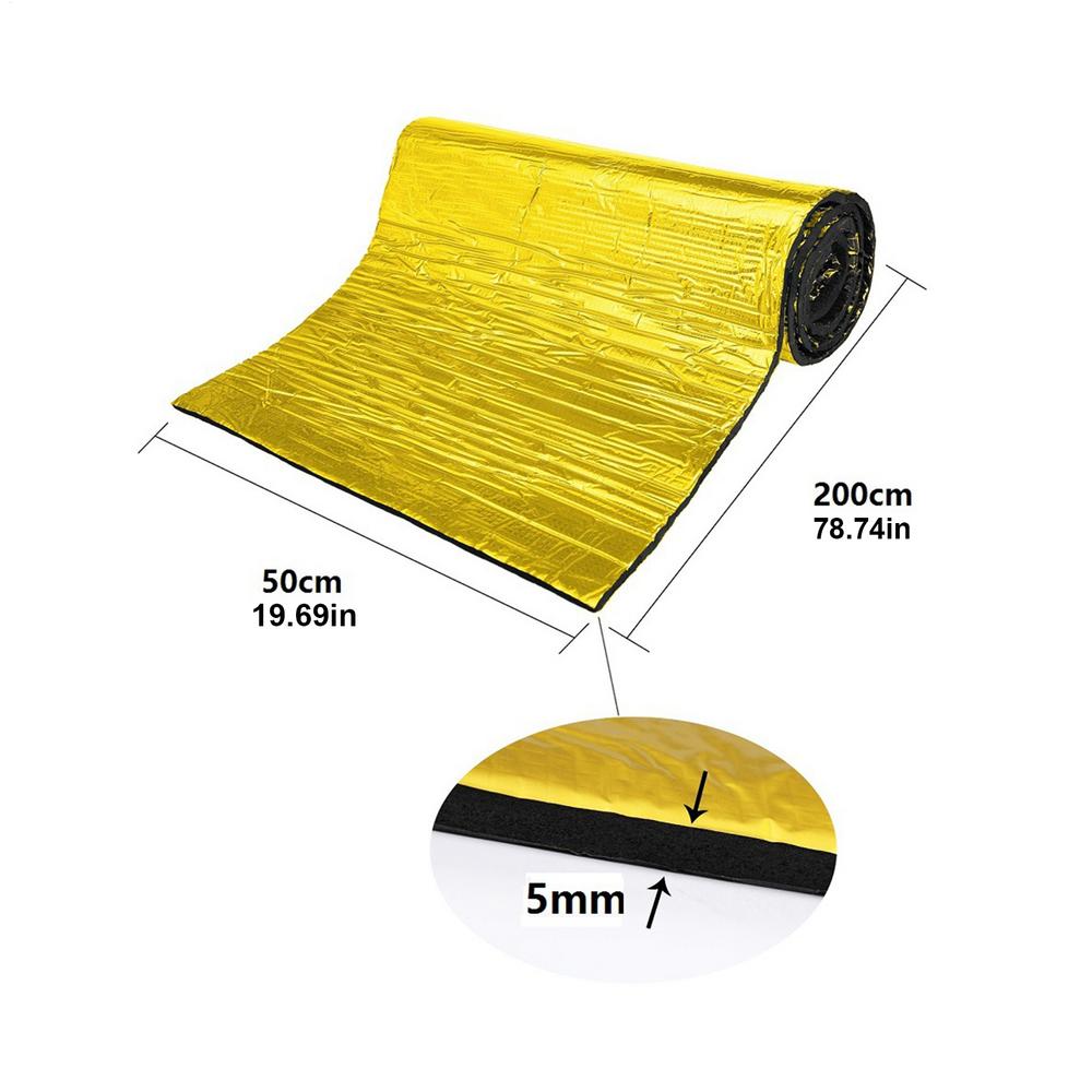 1x0.5m 2x0.5m Fireproof Heat And Sound Insulation Mat Aluminum Foil Self-adhesive Heat Insulation Mat Car Interior Accessories