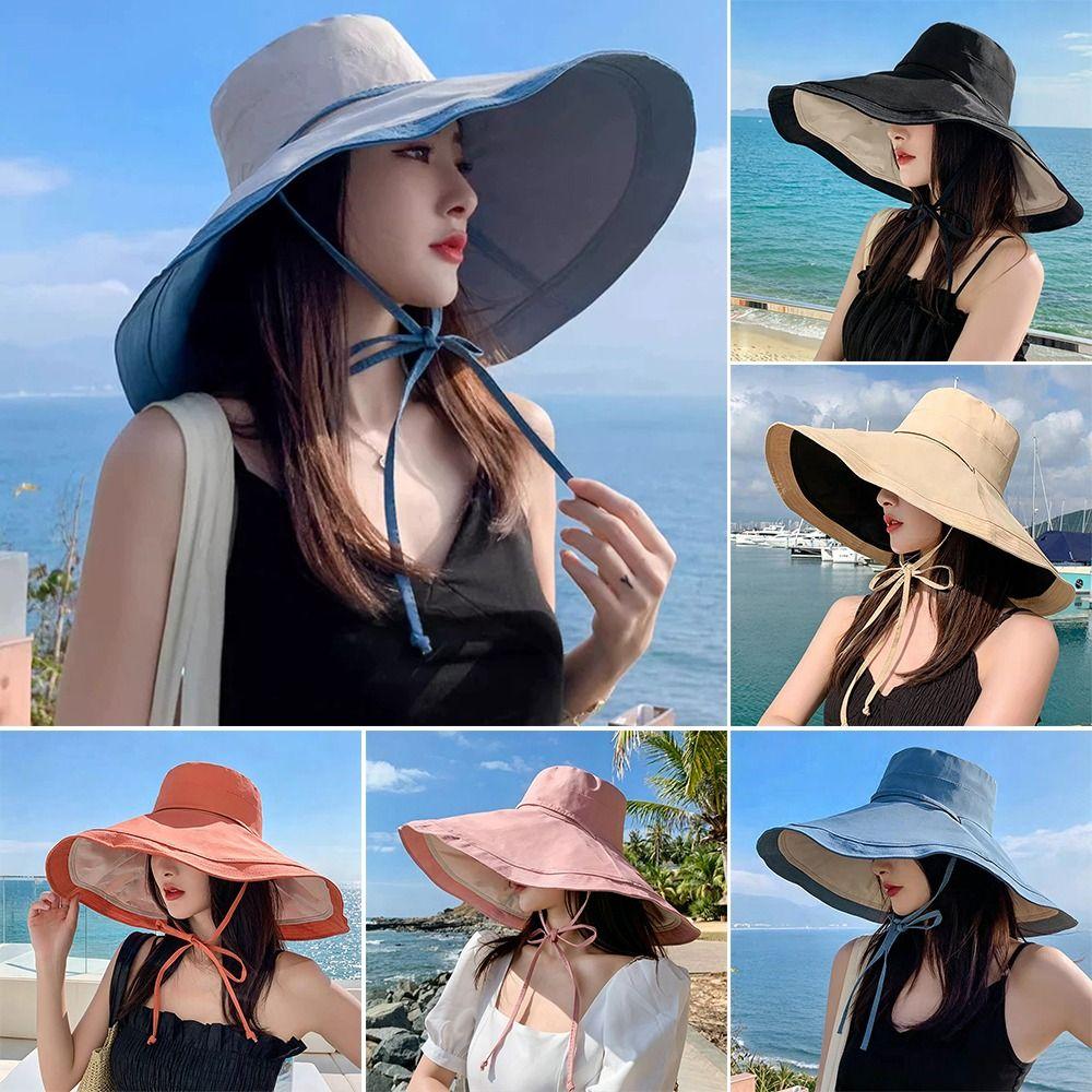Double-Sided Sunshade Cap Foldable Sun Hat Fashion Women's Beach Hat  Outdoor