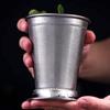 Mint Julie Glass, Silver Stainless Steel Mint Mojito Cocktail Drinking Glass Moscow Mule Cup for Bar