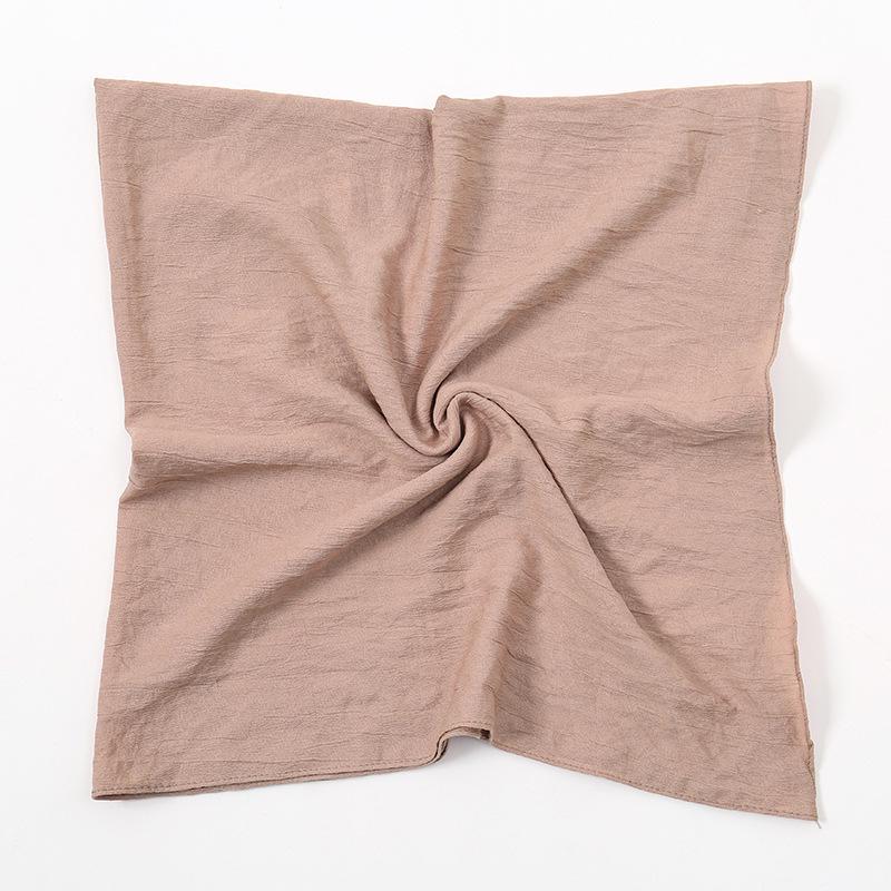 Einfarbiger weicher atmungsaktiver Polyester-Quadratischer Schal - Damen Europäischer/Amerikanischer Kopfschal, Lässiger Sonnenschutz Dekorativer Seidenschal