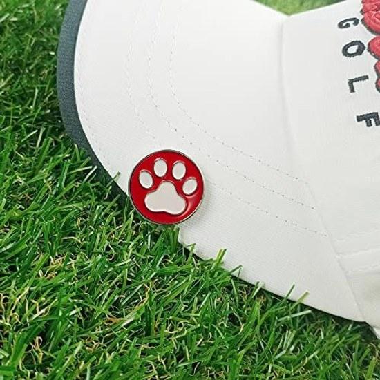 Golf Marker Paw Print Magnetic Clip Hat Included Base Supplies Goods Fathers Day Gift.