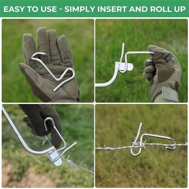 AEE4-Fence Wire Tensioning Tool 20X Wire Tighteners With Handle Metal Stretcher Repair Supplies For Outdoor Farm Garden