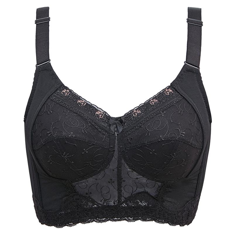 

Сексуальные кружевные бюстгальтеры для женщин, беспроводной бюстгальтер-минимайзер, полное покрытие, кружевное нижнее белье с вышивкой, нижнее белье 34, 36, 38, 40, 42, 46 BCDEF 46/105F чёрный