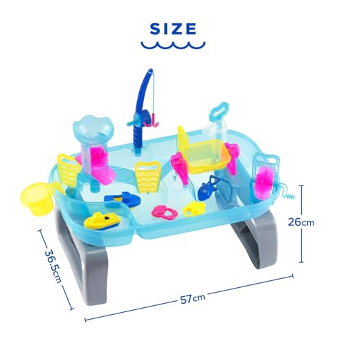 MY LITTLE TIGER Water Table with Water Play, Bathtime Play, Water Wheel, and Fishing (TYMYLB02500200017)