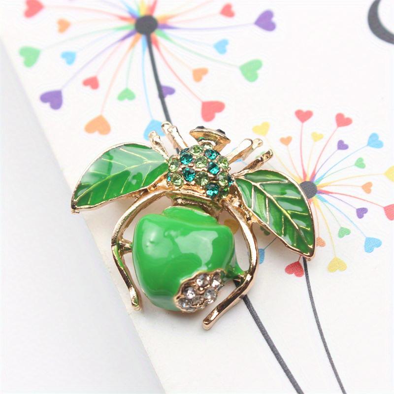 Rerto Bee Crystal Brooches For Women Enamel Rhinestone Animal Tassel Lapel Pins Men'S Suit Collar Pin Badge Accessories