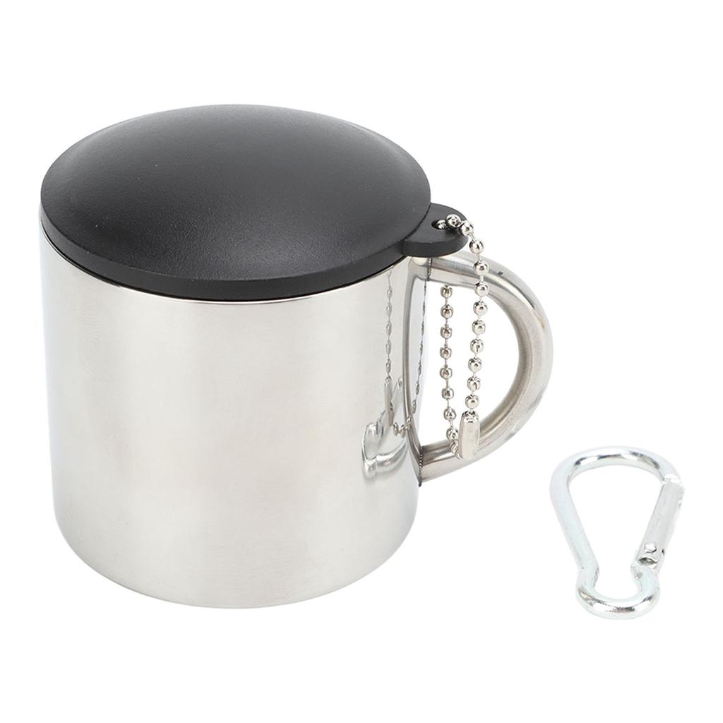 Camping Coffee Mug 110ml Heat Preservation Stainless Steel Teacup with Connection Buckle for