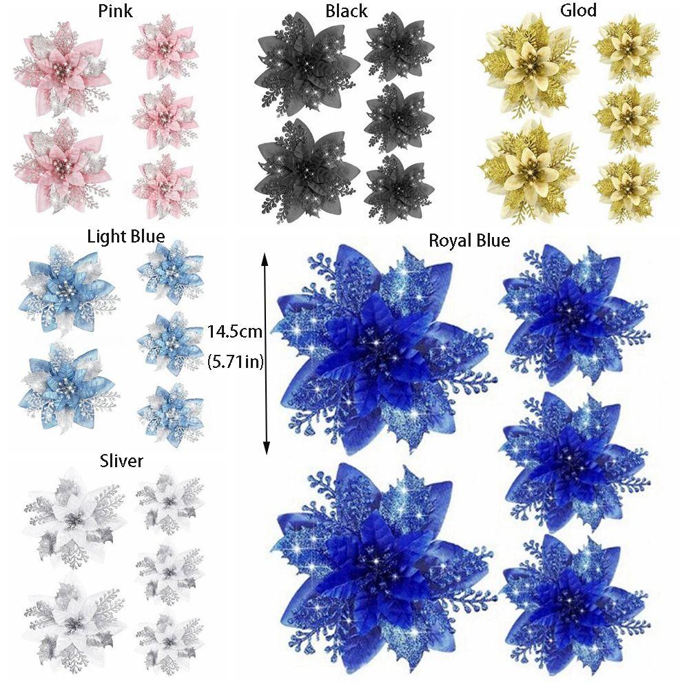 5Pcs/set Fake Fake Flowers DIY Christmas Wreath Accessories  Party Supplies
