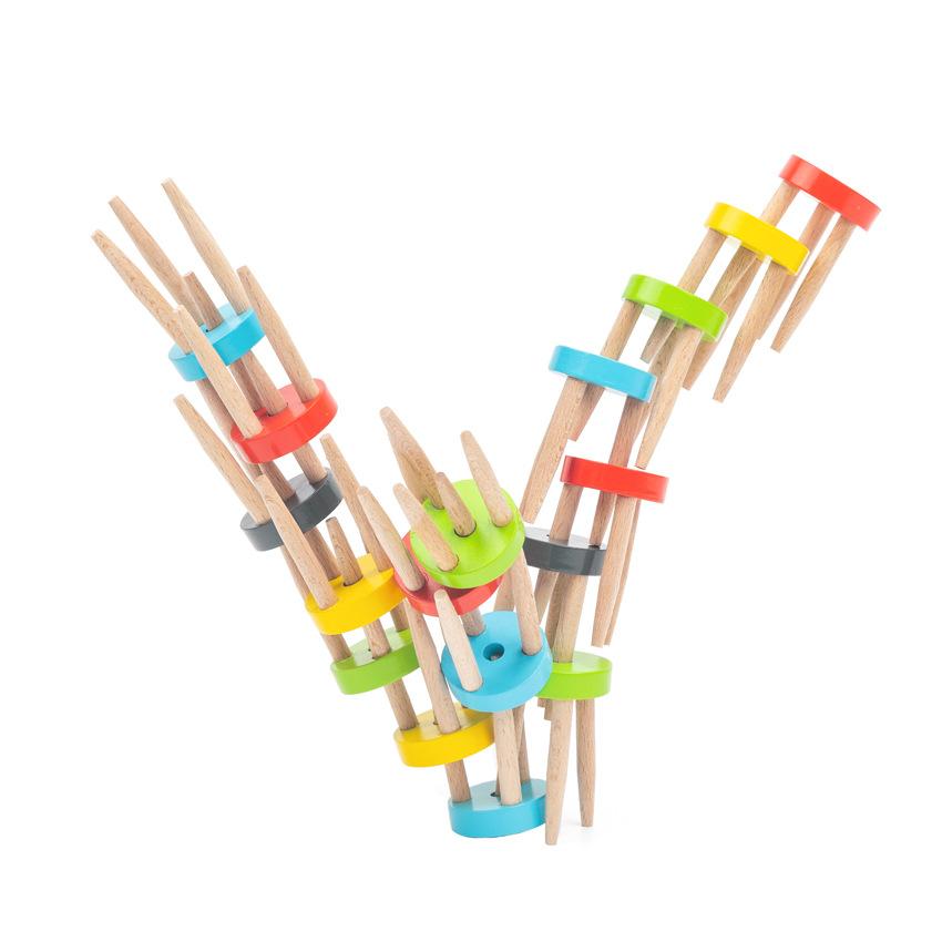 New Stacked Stool Children's Educational Wooden Balance Toy Stool Stacked High Stacked Le Building Block