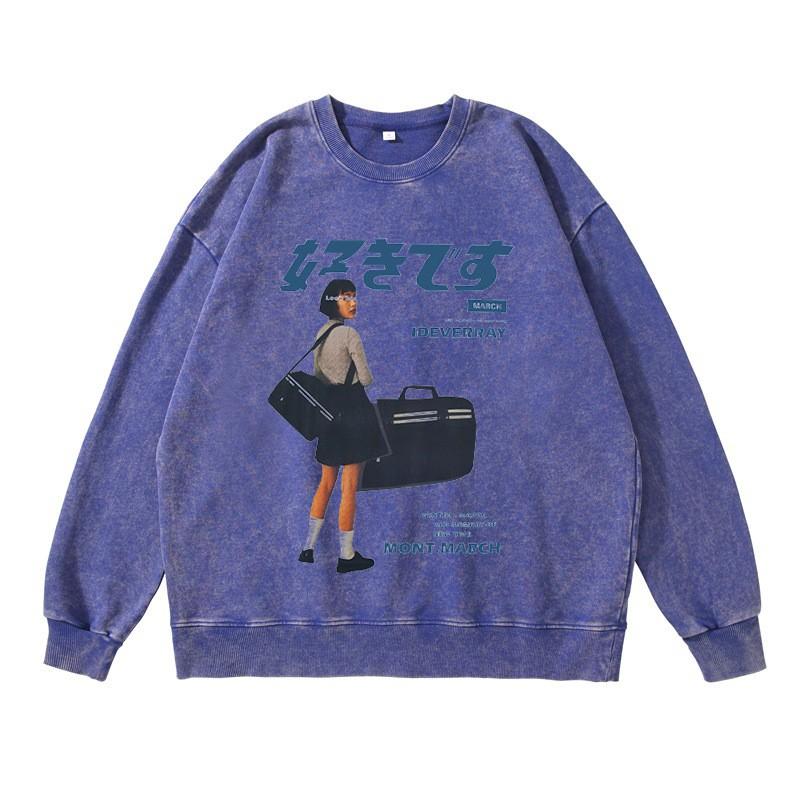 Vintage Sweatshirts Male Washed Cotton Sportswear Spring Autumn Pullovers Casual Hoodie Hip Hop Streetwers