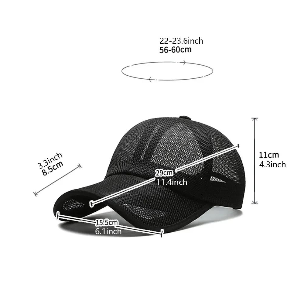 Chapeau de pêche pour homme Été Casquette de baseball entièrement en maille Unisexe Casquette de camionneur Casquettes de camionneur Séchage rapide Chapeau de golf pour la course à pied Casquette snapback réglable
