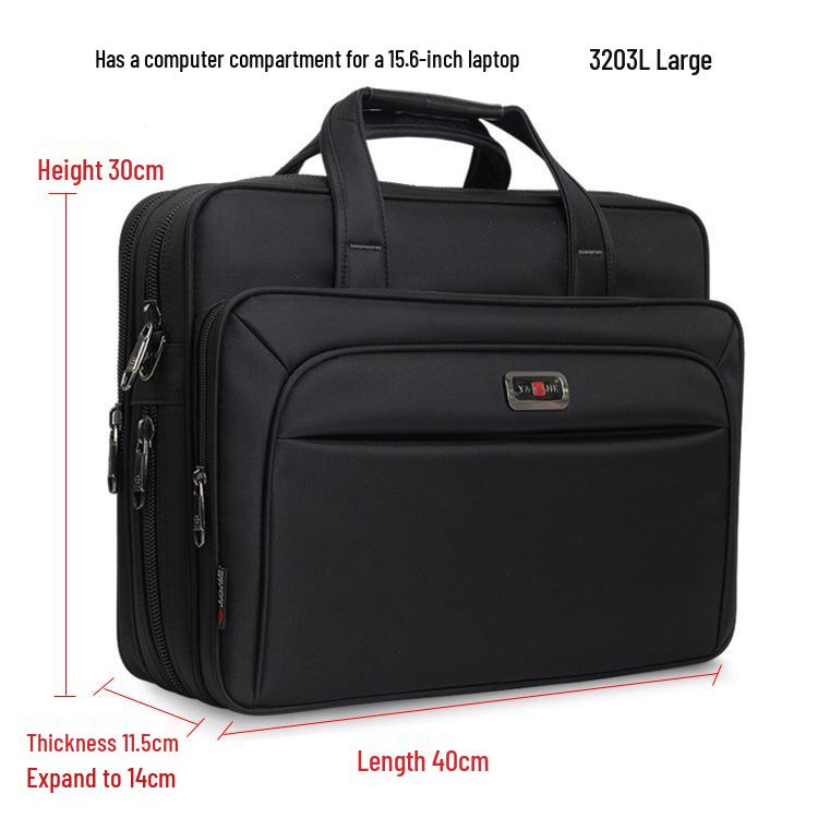 Men's Oxford Cloth Business Laptop Bag - 15" Crossbody Briefcase with Multi-Layer Design