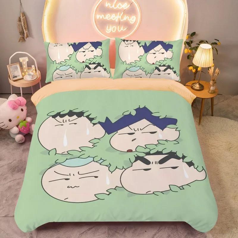 Kreslený Crayon Shin chan , Mikrovláknové ložní soupravy, Dětské ložní prádlo se zipem Pokojová dekorace Povlak na přikrývku pro teenagery dospělé