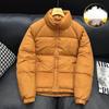 Leichte Herren-Jacke aus weißer Entendaune - Winter 2025 Jugendmode, Warmer lässiger kurzer Stil mit Stehkragen