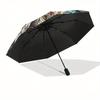 Stained Angel Wings Cross Art PrintUmbrella, Portable 3-Fold Compact Umbrella,Christmas Gift ES634