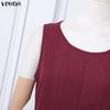 VONDA 2PCS Women Long Sleeve Hooded Tops and Sleeveless Skirts Casual Two Piece Suit Sets