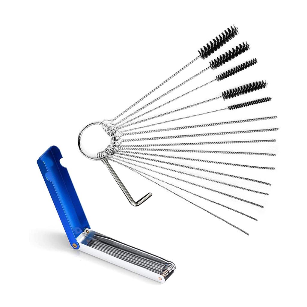 Jet Cleaning Brushes, Carb Carburetor Cleaners 15pcs Nylon Brushes & Cleaning Needles + Cleaning Wires Set + Hexagon