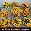 5/7/22 Heads Decorative Real Touch Home Decor Fake Flores Bouquet Silk Sunflower Artificial Flower Wedding Decoration