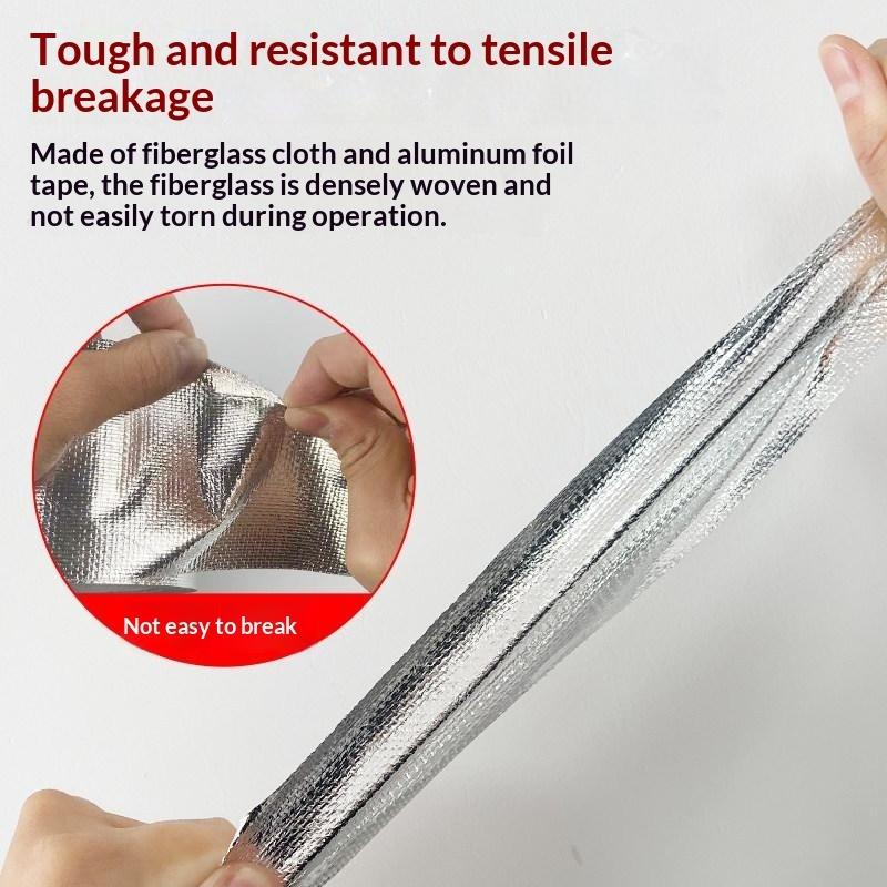Exhaust Pipe Insulation Tape Exhaust Heat Tape Manifold Downpipe High Temperature Bandage Tape Silver Adhesive Tape