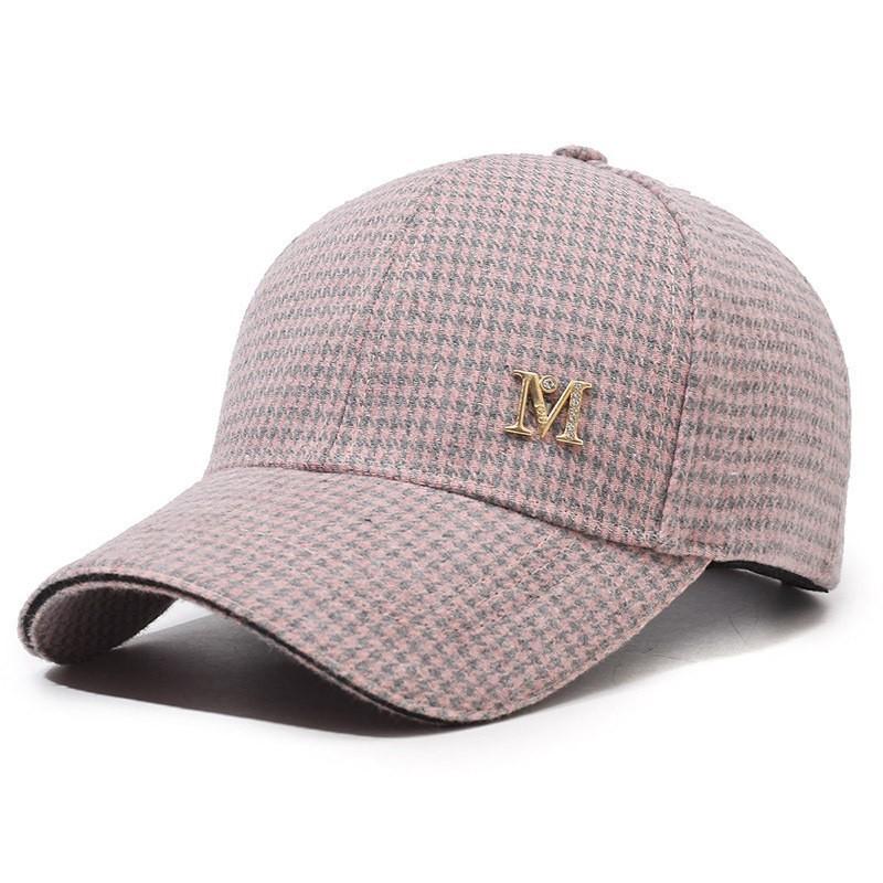 Fashion Letter Hat Women S Autumn And Winter Models Qiandongge Hot Diamond Versatile Casual Baseball Cap Woolen Warm Literary And Retro Adjustable розовый