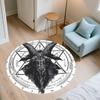 Tappeto Rotondo con Testa di Ariete Runica, Tappeto per Soggiorno Camera da Letto Divano Sala Giochi Decorazione, Tappetino Antiscivolo