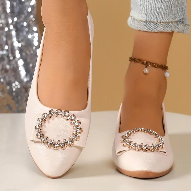 Fashion Plus Size 2025 Hot Sale Women's Flats Outdoor Crystal Soft Bottom Slip on Flats High Quality Casual Daily Walking Shoes Zapatos